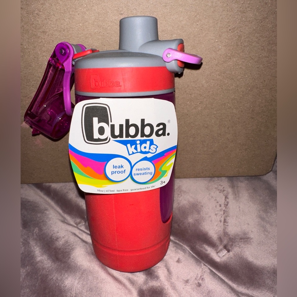 Bubba Flo Kids Water Bottle Wide Mouth Lid w/Silicone Sleeve-Coral,16 fl oz. NWT - Picture 2 of 5